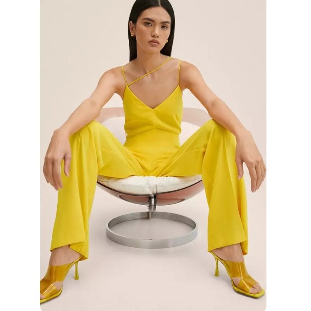 🖤Mango Cut-out Jumpsuit, NWT - Yellow M
